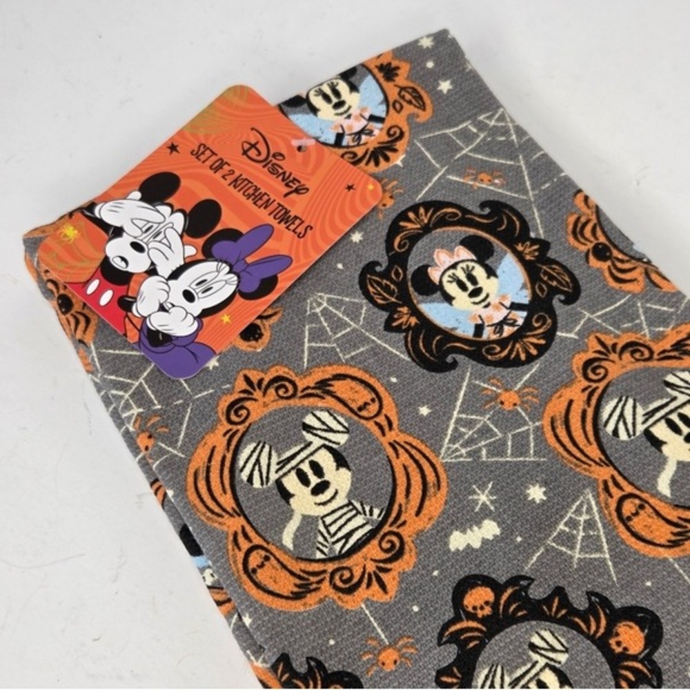 Disney Mickey And Minnie Portrait Photo Frame Halloween‎ Kitchen Towels Set